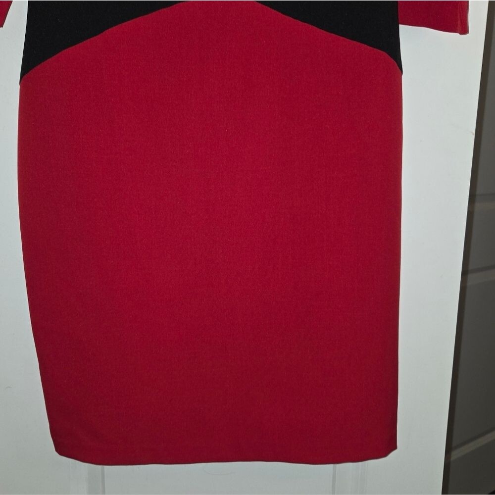 Liz Claiborne Red Black Colorblock Career Dress - Picture 6 of 10
